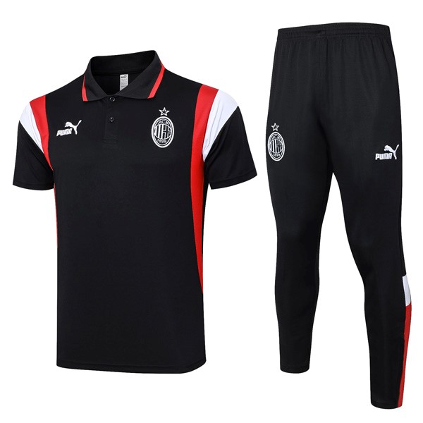 Polo AC Milan Conjunto Completo 2024 Schwarz